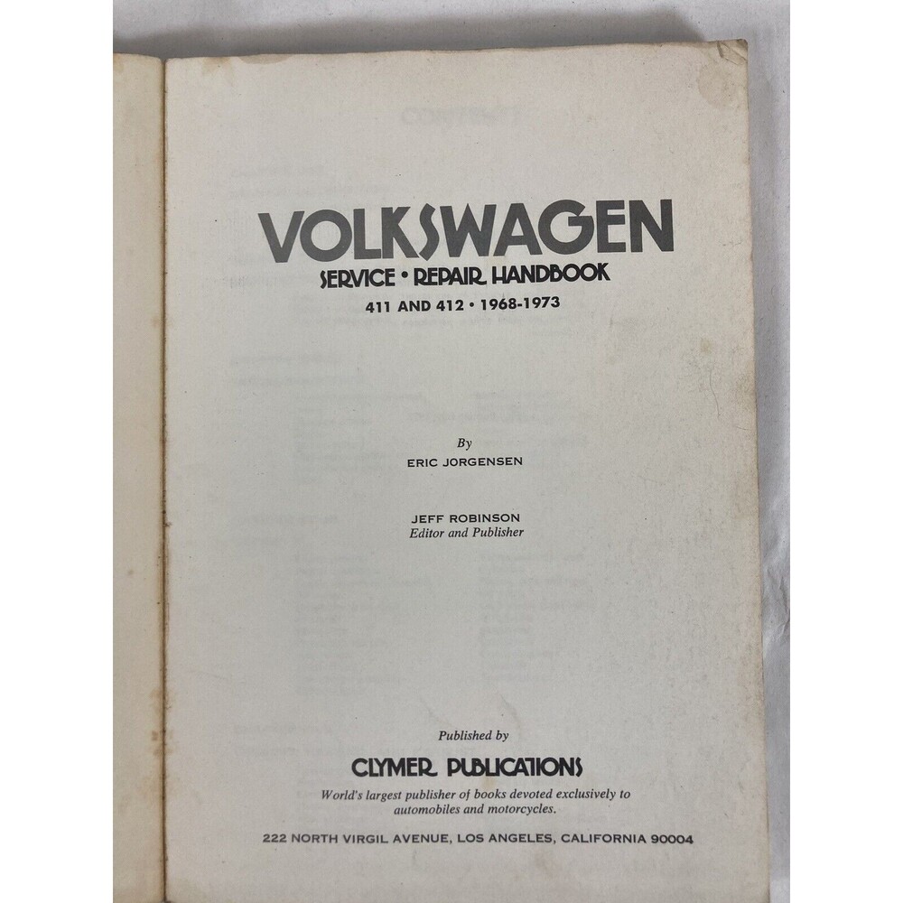 Clymer Publications Volkswagen service repair book 68’-73’ 411 and 412 Vintage - Picture 8 of 11
